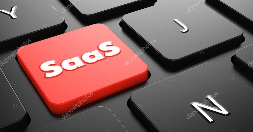 SAAS Concept on Red Keyboard Button.
